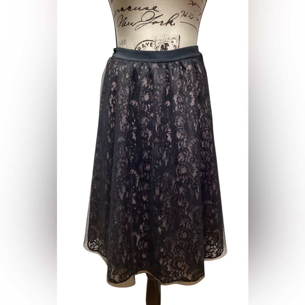 Express whimsigoth black floral lace and crinoline skirt. Size 6